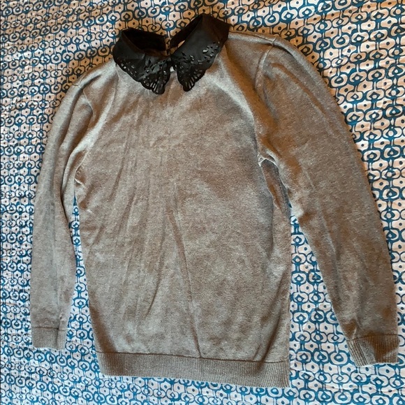 ASOS vegan leather collar sweater - Picture 3 of 7